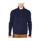 Men's Mock Neck Cotton Cardigan with Cable